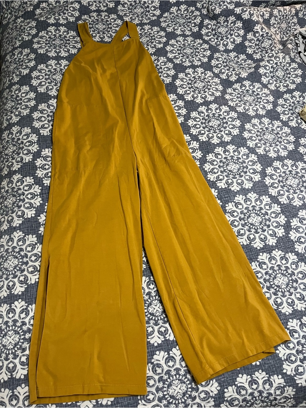 Back Beat Co. Mustard Wide-Leg Jumpsuit
